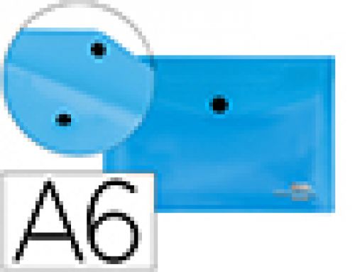 Bolsa porta documentos liderpapel com mola din a6 azul , Liderpapel , 32842 , 4710581442323